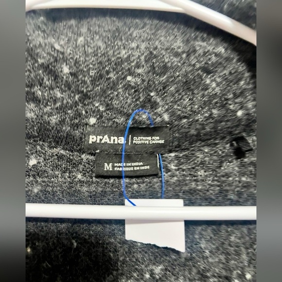 Prana Sevie Speckled Cardigan Women's Sweaters Charcoal Intarsia Size M - Picture 2 of 3